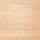 Eenvoudig elegant calligraphy Wedding Acryl Uitnodigingen (Voorkant)