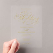 Eenvoudig elegant calligraphy Wedding Acryl Uitnodigingen (Insitu (Draagbaar))