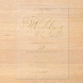 Eenvoudig elegant calligraphy Wedding Acryl Uitnodigingen (Voorkant)