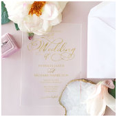 Eenvoudig elegant calligraphy Wedding Acryl Uitnodigingen