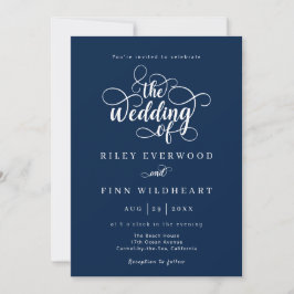 Eenvoudig elegant calligraphy Wedding Kaart