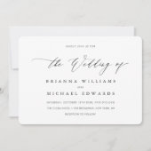 Eenvoudig elegant calligraphy Wedding Kaart (Voorkant)