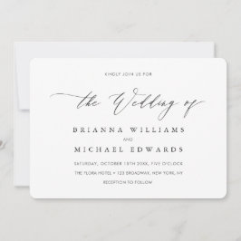 Eenvoudig elegant calligraphy Wedding Kaart