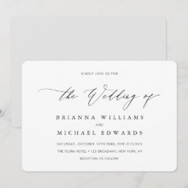 Eenvoudig elegant calligraphy Wedding Kaart