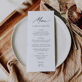 Eenvoudig elegant calligraphy Wedding Menu