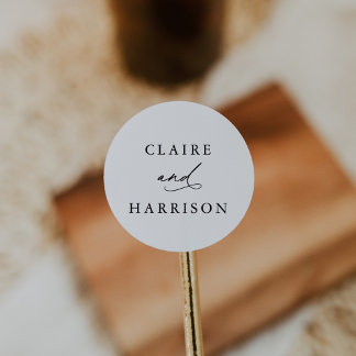 Eenvoudig elegant calligraphy Wedding Ronde Sticker