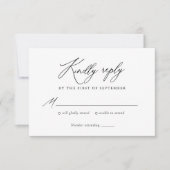 Eenvoudig elegant calligraphy Wedding RSVP Kaartje (Voorkant)