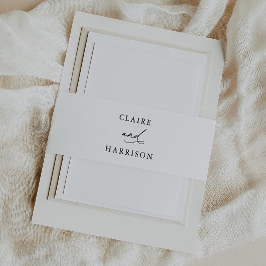 Eenvoudig elegant calligraphy Wedding Uitnodigingen Wikkel