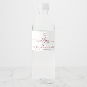 Eenvoudig elegant calligraphy Wedding Waterfles Etiket