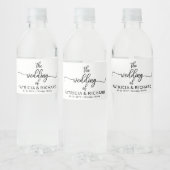 Eenvoudig elegant calligraphy Wedding Waterfles Etiket (Flessen)