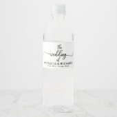 Eenvoudig elegant calligraphy Wedding Waterfles Etiket (Voorkant)