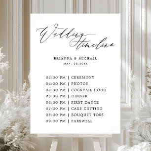 Eenvoudig Elegant Calligraphy Weduwtijdteken Poster