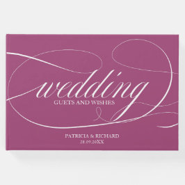 Eenvoudig Elegant Cassis bruiloft gastenboek