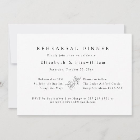 Eenvoudig Elegant Cherry Blossom Repetitie Diner I Kaart (Voorkant)