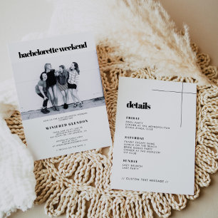 Eenvoudig elegant chic bachelorette weekendfoto kaart