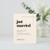 Eenvoudig elegant & chic Crème Net getrouwd Briefkaart (Staand voorkant)