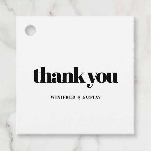 Eenvoudig elegant & chic Dank u Bedankjes Labels (Voorkant)