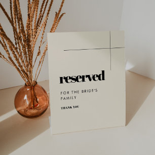 Eenvoudig elegant & chic Gereserveerd voor het gez Reclamebord Met Voetstuk