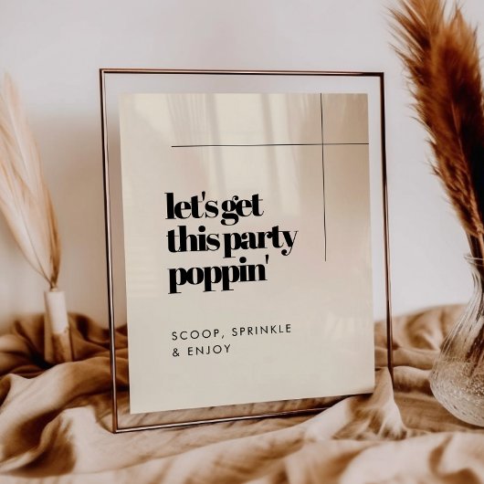 Eenvoudig elegant & chic Laten we dit feestje popp Poster