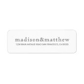 Eenvoudig Elegant Chic Typography Return Address Etiket (Voorkant)