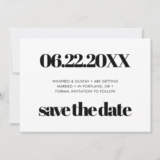 Eenvoudig elegant & chique Bewaar de datum Save The Date (Voorkant)