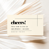 Eenvoudig elegant & chique bruiloft Drink ticket