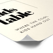 Eenvoudig elegant & chique bruiloft Kinder tafel t Poster (Hoek)