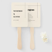 Eenvoudig elegant & chique bruiloft programma handwaaier (Voorkant en achterkant)