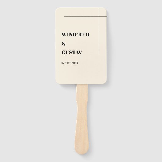 Eenvoudig elegant & chique bruiloft programma handwaaier (Voorkant)