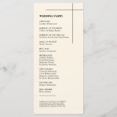 Eenvoudig elegant & chique bruiloft programma programmakaart (Achterkant)