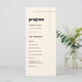 Eenvoudig elegant & chique bruiloft programma programmakaart (Staand voorkant)