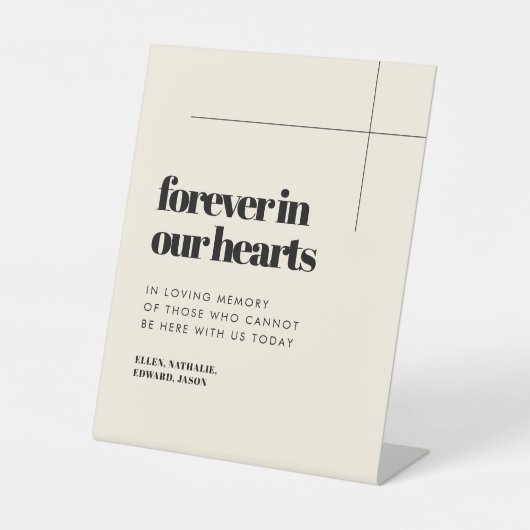 Eenvoudig elegant & chique Forever in ons hart Reclamebord Met Voetstuk (Voorkant)