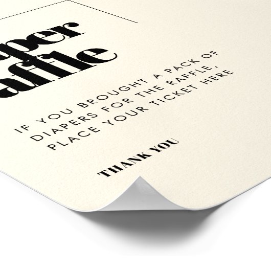 Eenvoudig elegant & chique luier Raffle teken Poster (Hoek)