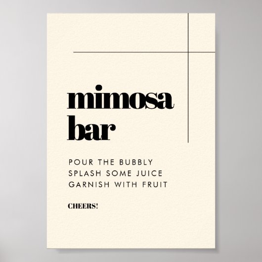 Eenvoudig elegant & chique Mimosa barteken Poster (Voorkant)