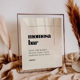 Eenvoudig elegant & chique Momosa barteken Poster