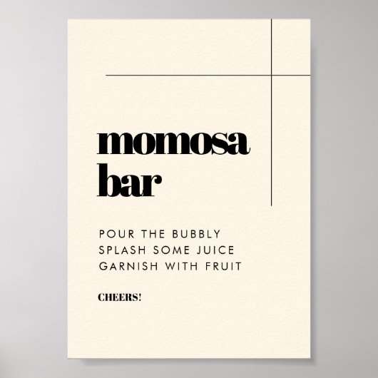 Eenvoudig elegant & chique Momosa barteken Poster (Voorkant)