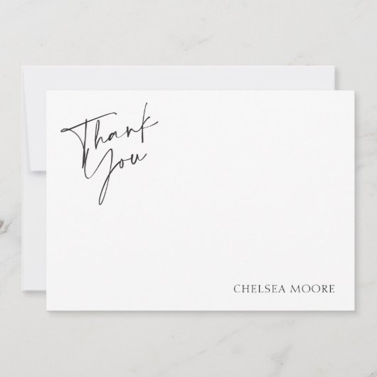 Eenvoudig Elegant Chique Zwart-wit Gingham Bedankkaart (Voorkant)