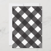 Eenvoudig Elegant Chique Zwart-wit Gingham Bedankkaart (Achterkant)