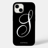 Eenvoudig Elegant Chique Zwart-wit Script Case-Mate iPhone Case (Achterkant)