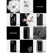 Eenvoudig Elegant Chique Zwart-wit Script Case-Mate iPhone Case