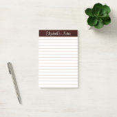 Eenvoudig elegant chocolade bruin met bruin gelaag post-it® notes (Kantoor)