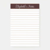 Eenvoudig elegant chocolade bruin met bruin gelaag post-it® notes (Voorkant)