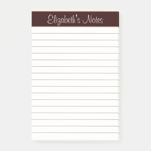 Eenvoudig elegant chocolade bruin met bruin gelaag post-it® notes (Voorkant)