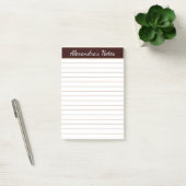Eenvoudig elegant chocolade bruin met bruin gelaag post-it® notes (Kantoor)