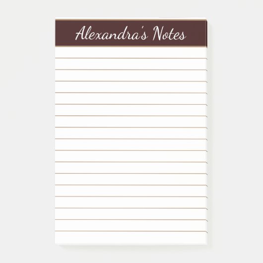 Eenvoudig elegant chocolade bruin met bruin gelaag post-it® notes (Voorkant)