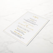 Eenvoudig Elegant Classic Monogram Weddenschap Gol Folie Uitnodiging (Gedraaid)