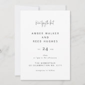 Eenvoudig Elegant Classic Wedding Plain Text Scrip Kaart (Voorkant)