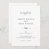 Eenvoudig Elegant Classic Wedding Plain Text Scrip Kaart (Voorkant / Achterkant)