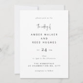 Eenvoudig Elegant Classic Wedding Plain Text Scrip Kaart (Voorkant)