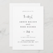 Eenvoudig Elegant Classic Wedding Plain Text Scrip Kaart (Voorkant / Achterkant)
